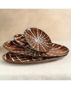 Lot de 2 plats ovales Utah marron - 35,5x19x3cm