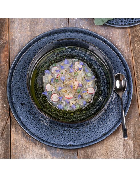 Assiette à salade Abysses bleue - 18x18x5cm