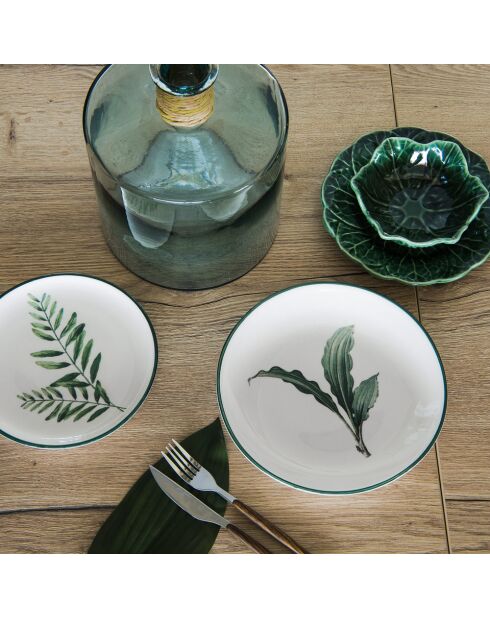 Floralia Dessertteller, cremefarben und elfenbeinfarben, 20 x 20 x 3 cm