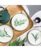 Floralia Dessertteller, cremefarben und elfenbeinfarben, 20 x 20 x 3 cm