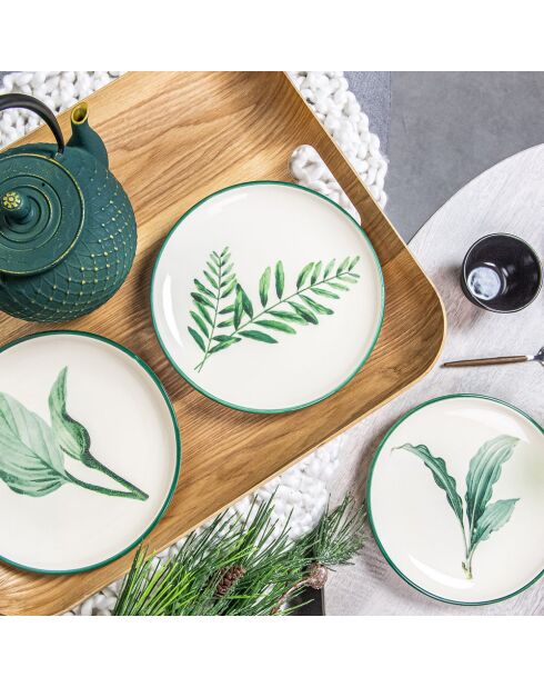 Floralia Dessertteller, cremefarben und elfenbeinfarben, 20 x 20 x 3 cm