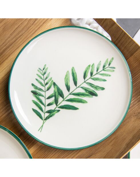 Floralia Dessertteller, cremefarben und elfenbeinfarben, 20 x 20 x 3 cm