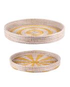 Set mit 2 gelben Seegrasschalen - 43x43x6cm