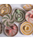 Set mit 2 gelben Seegrasschalen - 43x43x6cm