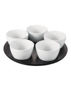 Piccolo Aperitifservice 6 weiße Stücke - 33x33x9cm