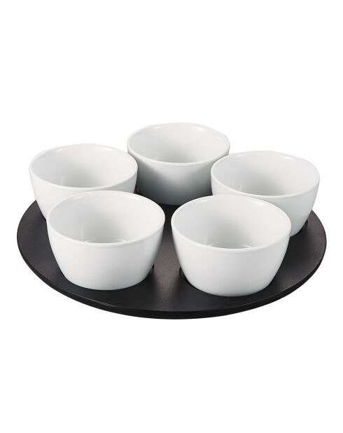 Piccolo Aperitifservice 6 weiße Stücke - 33x33x9cm