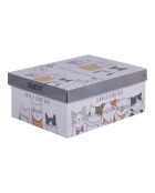Coffret déjeuner avec assiette Le Chat multicolore - 14x10x8,5cm