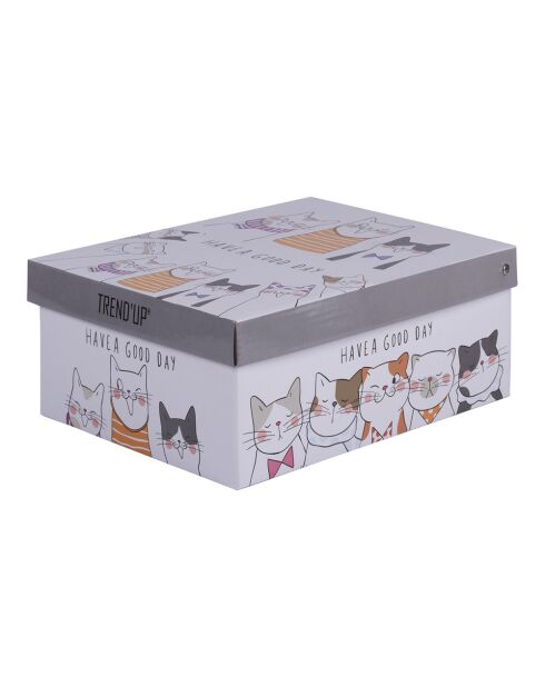 Coffret déjeuner avec assiette Le Chat multicolore - 14x10x8,5cm