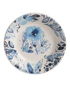 12 Assiettes creuses Jardin blanche - 20x20x4cm