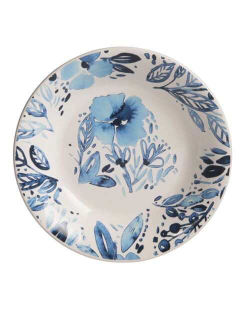 12 Assiettes creuses Jardin blanche - 20x20x4cm