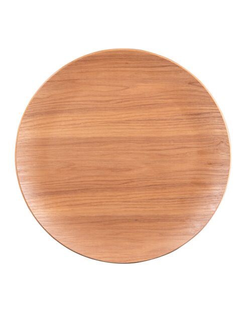 6 Assiettes de présentation marron naturel - 34x34x2cm