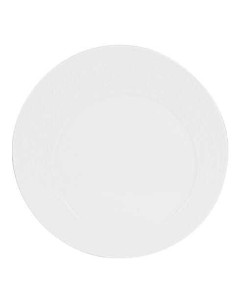 6 Assiettes à desserts Ellipse blanche - 23x23x2cm