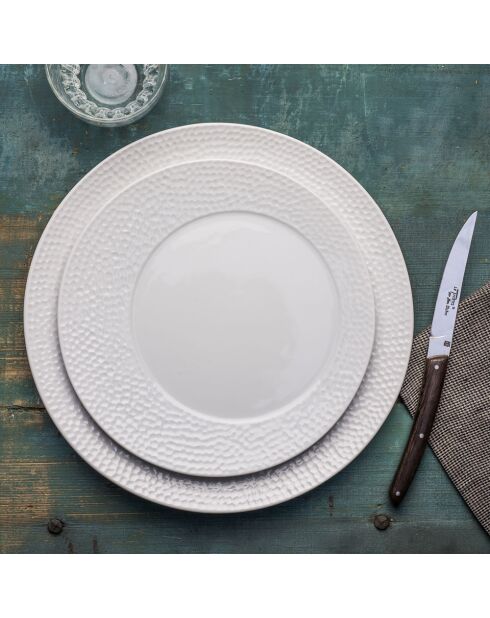 6 Assiettes à desserts Ellipse blanche - 23x23x2cm