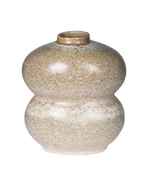 Jarrón Sylwia colombin en crema y marfil - 22x22x26cm