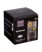 4 Verres haut Diamante transparent et cristal - 7,19x7,19x15cm