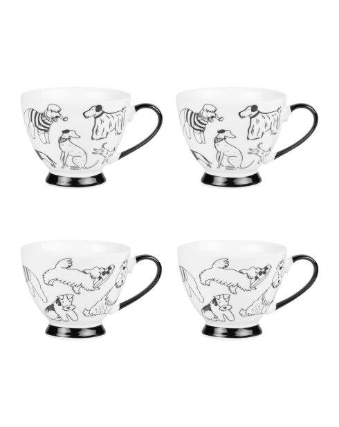 Coffret de 4 tasses Oscar blanches - 11x9x8cm