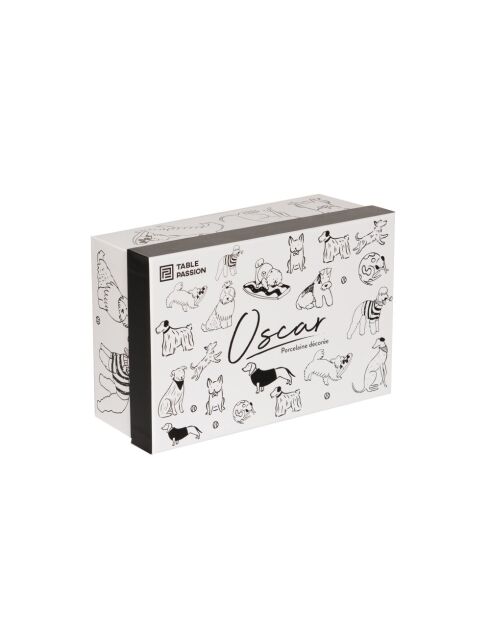 Coffret de 4 tasses Oscar blanches - 11x9x8cm