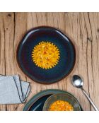 6 Assiettes plates Symphony bleue - 27x27x2cm