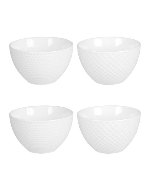 Set mit 4 weißen Schneetassen — 12 x 12 x 7 cm