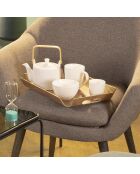 Set mit 4 weißen Schneetassen — 12 x 12 x 7 cm