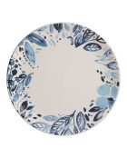 12 Assiettes plates jardin blanche - 28x28x3cm