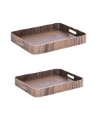 Vassoio rettangolare marrone - 45x36x6cm