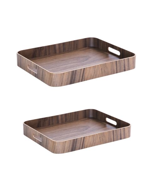 Plateau rectangle marron - 45x36x6cm