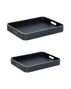 Plateau rectangulaire noir - 45x36x6cm