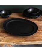 Plateau ovale Néo noir - 42x32x3cm