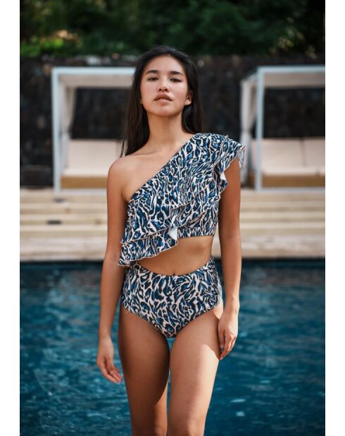 Haut de maillot de bain Wendy chrakra beige et bleu