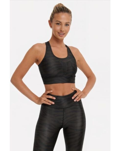 Brassière Gabrielle zèbre marron et noire