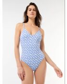 Maillot de bain une pièce Marguerite bleu