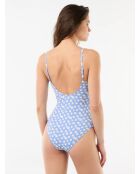 Maillot de bain une pièce Marguerite bleu