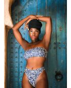 Haut de maillot de bain Maria chrakra beige et bleu