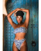 Bas de maillot de bain Praiano chrakra beige et bleu