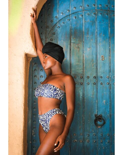 Bas de maillot de bain Praiano chrakra beige et bleu