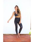 Legging Fleur zèbre marron et noir