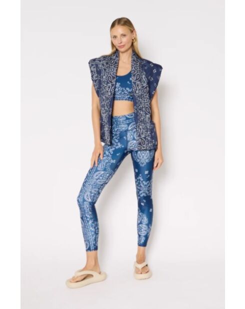 Legging Fleur bandana bleu