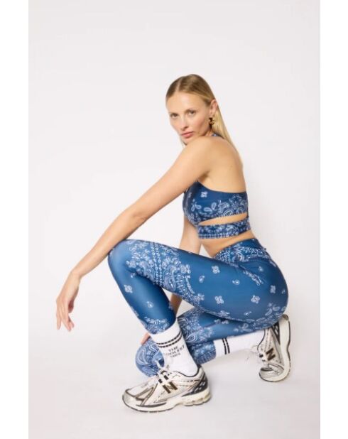 Legging Fleur bandana bleu