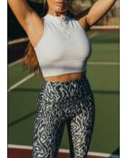 Legging Fleur chakra gris