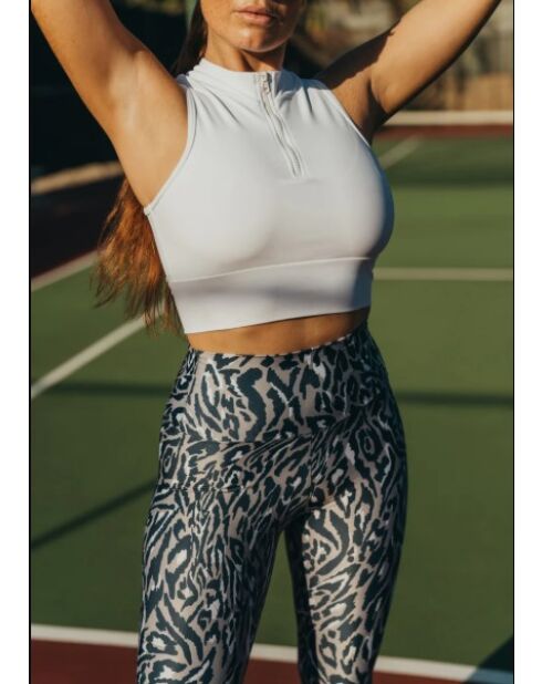 Legging Fleur chakra gris