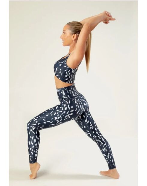 Legging Fleur chakra bleu et blanc