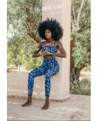 Legging Fleur chakra bleu et blanc