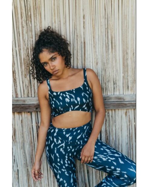 Legging Fleur chakra bleu et blanc