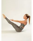 Legging Fleur chakra beige et violet