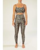 Legging Fleur chakra beige et violet