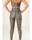 Legging Fleur chakra beige et violet