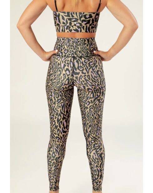 Legging Fleur chakra beige et violet