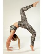 Legging Fleur chakra beige et violet