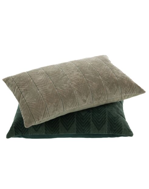 Set 2 coussins chevrons gris/vert- 40x60 cm